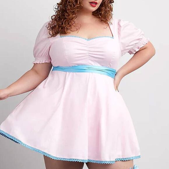torrid Dresses & Skirts - (NO Belt) Torrid 2 18/20 Classic Doll Pink Pin Up Dolly Rockabilly Cosplay Dress